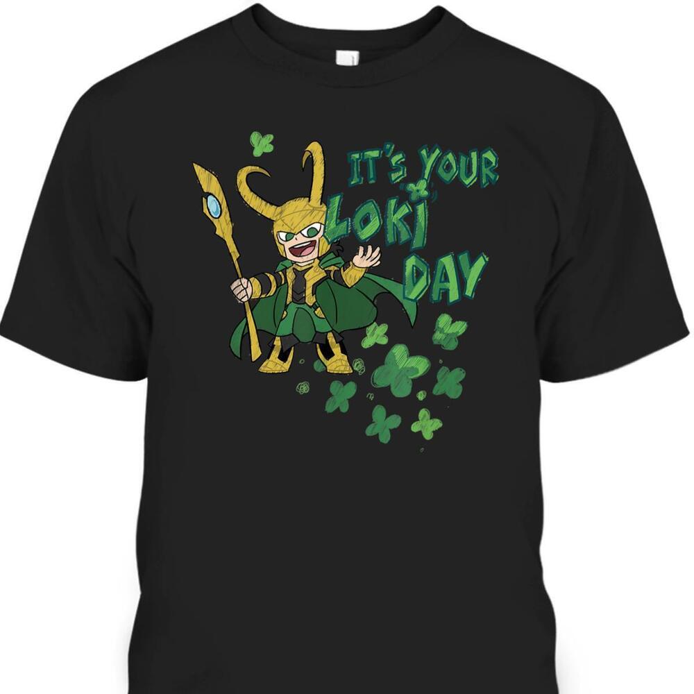 Marvel Kawaii Its Your Loki Day Shamrocks St Patricks Day Tshirt